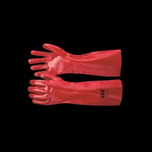 Red PVC Gauntlets - Size 10 (XL)